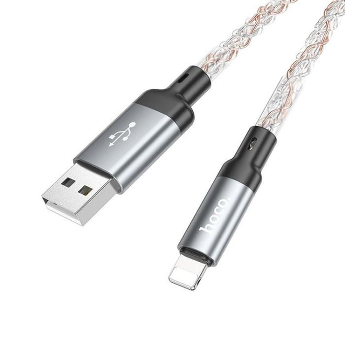 Hoco - Hoco USB-A Till Lightning Kabel 2.4A 1m U112 - Grå