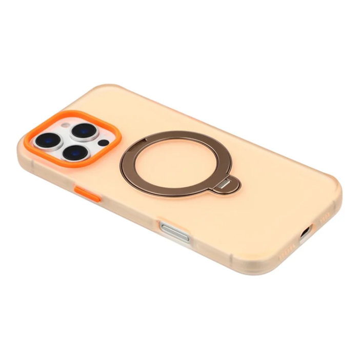 KIGC - KIGC iPhone 16 Pro Max Mobilskal Rotating Kickstand - Orange