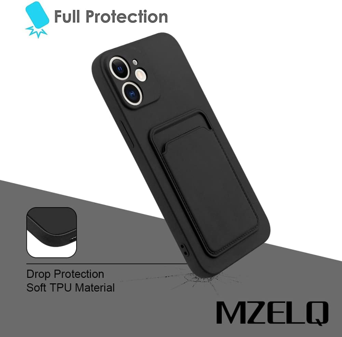 A-One Brand - iPhone 13 Mobilskal Korthållare Soft Slim - Svart