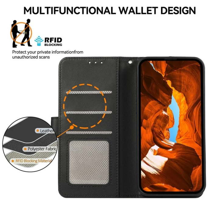 A-One Brand - Sony Xperia 1 VII Plånboksfodral RFID Läder - Svart