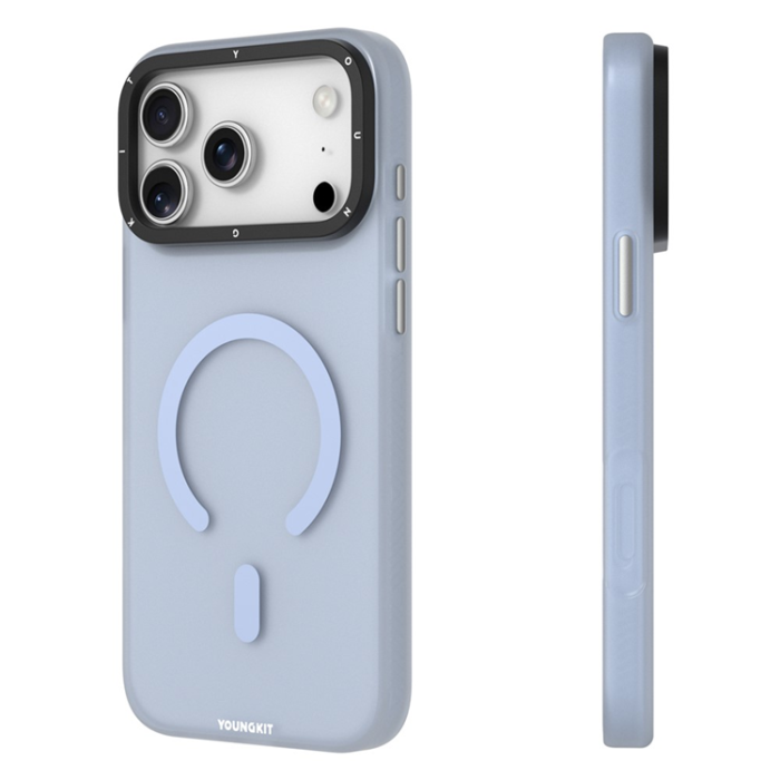 YOUNGKIT - YOUNGKIT iPhone 17 Pro Mobilskal MagSafe PET TPU - Babyblå