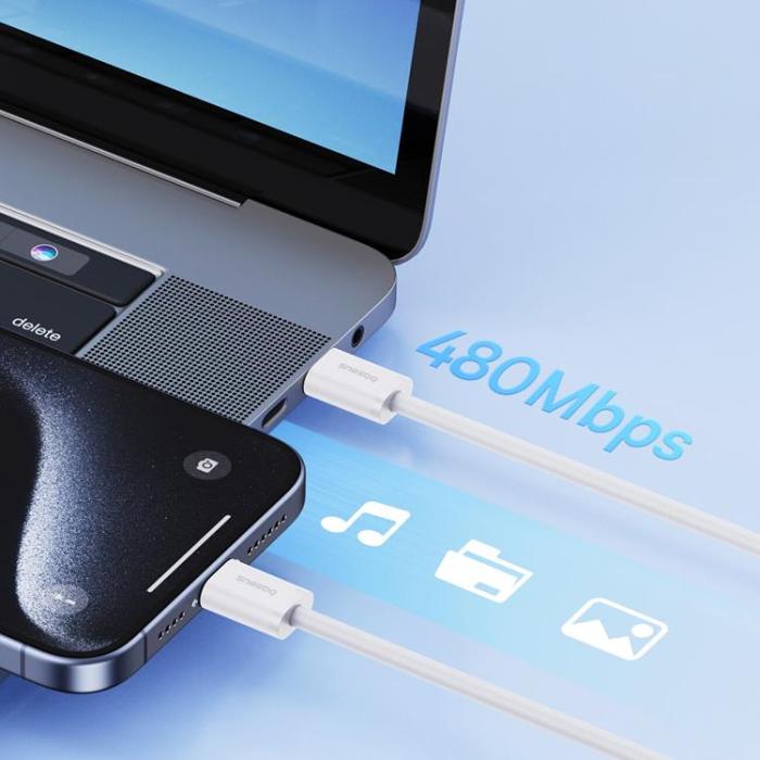 BASEUS - Baseus USB-C till USB-C kabel Superior 30W 480Mb/s kabel 1m