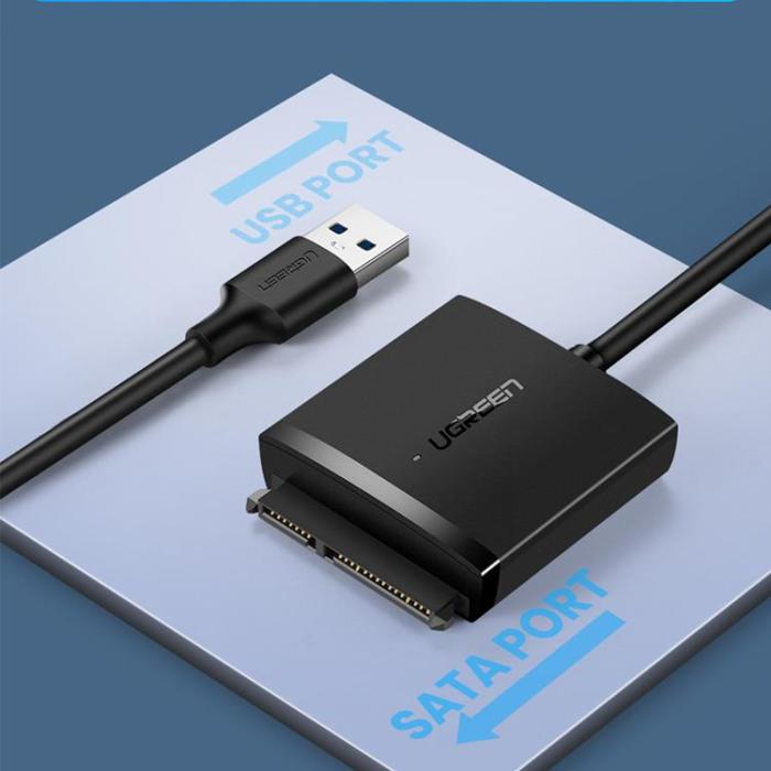 Ugreen - Ugreen USB 3.0 Adapter För 2.5''/3.5'' SATA Disk - Svart