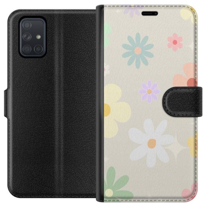 iSecrets - Plånboksfodral till Samsung Galaxy A71 med fejdande blommor