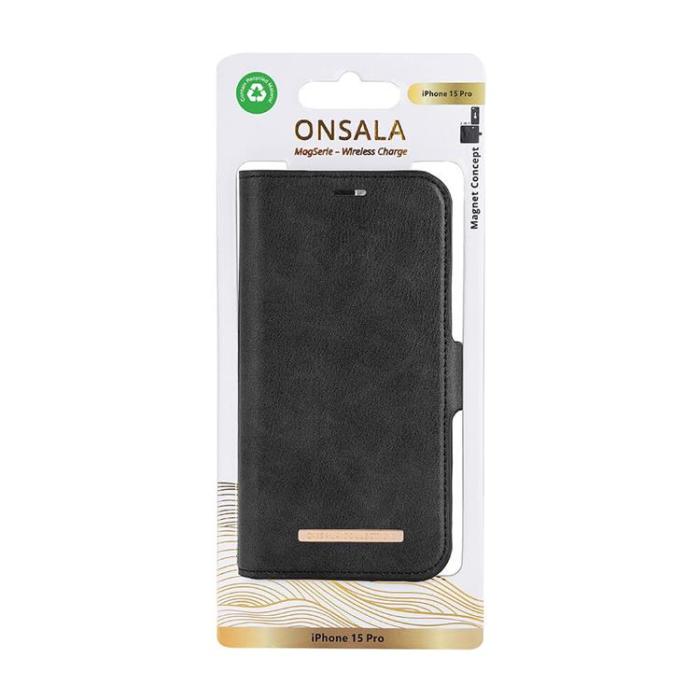 Onsala - Onsala iPhone 15 Pro Plånboksfodral Magsafe Eco - Svart
