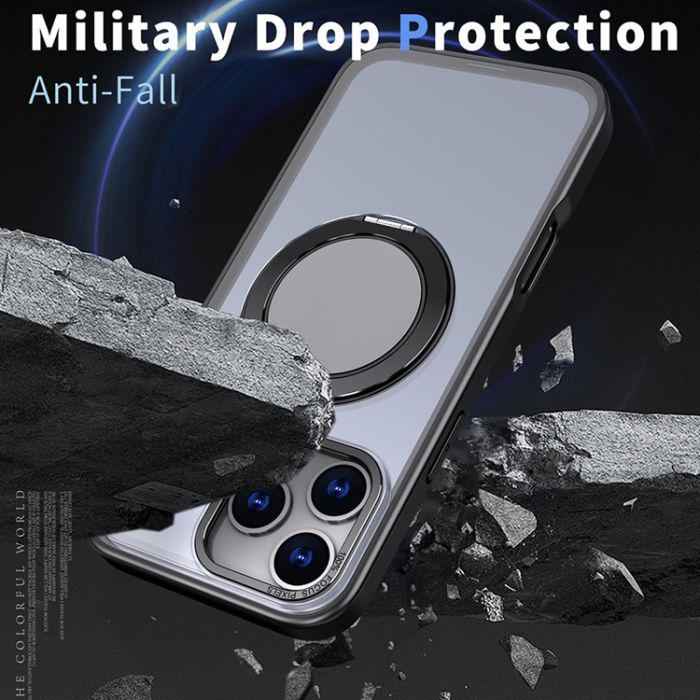 A-One Brand - iPhone 17 Pro Mobilskal MagSafe TPU+PC Kickstand - Svart