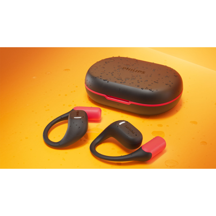 Philips - PHILIPS In-Ear-Hörlurar Sport IP54 - Svart/Röd
