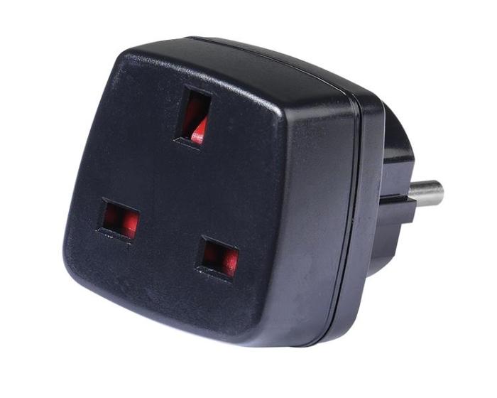 UTGATT1 - Vivanco Reseadapter UK Europe - Svart