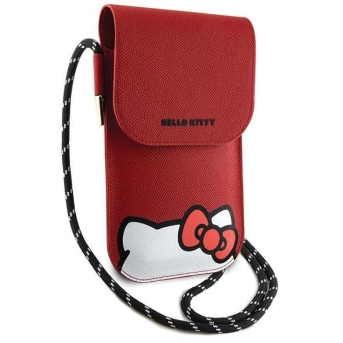 Hello Kitty - Hello Kitty Halsbandsfodral Läder Hiding Kitty - Röd