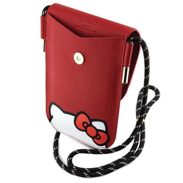 Hello Kitty - Hello Kitty Halsbandsfodral Läder Hiding Kitty - Röd