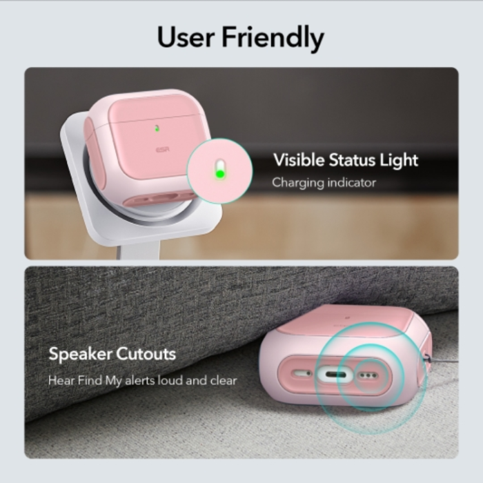 ESR - ESR Airpods 4 Skal Magsafe Orbit Halolock - Rosa