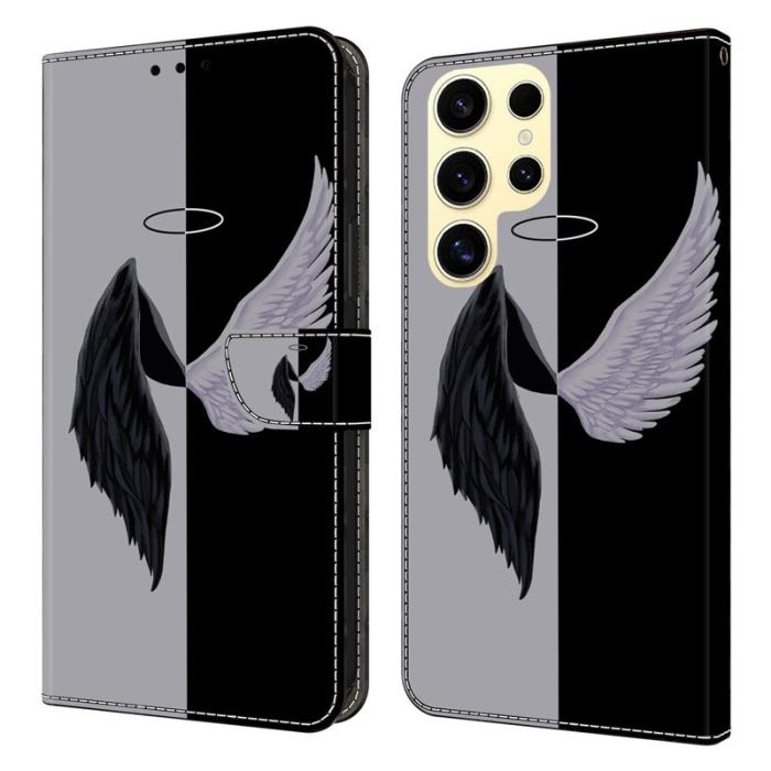 OEM - Samsung Galaxy S26 Ultra Plånboksfodral Magnetlås 3D Mönster Konstläder - Svart