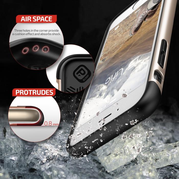 UTGATT5 - Lific Mighty Card Defense Skal till Apple iPhone 6(S) Plus - Guld
