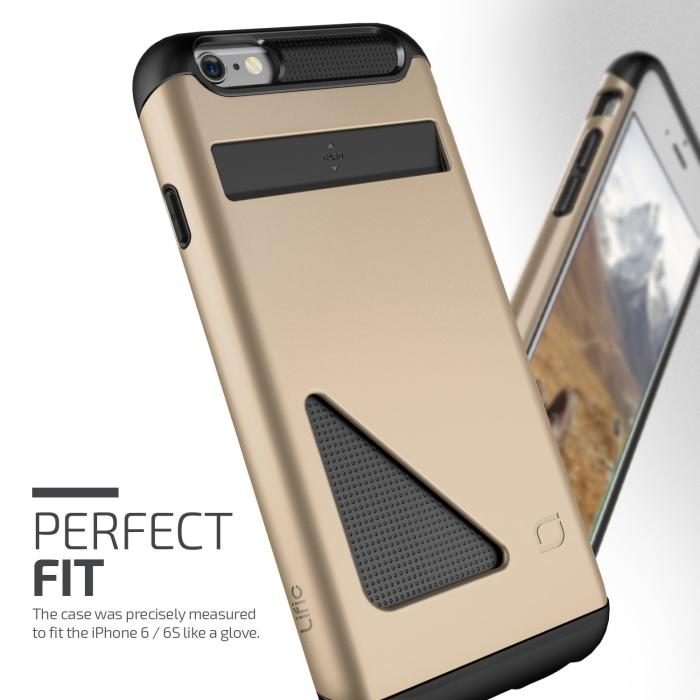 UTGATT5 - Lific Mighty Card Defense Skal till Apple iPhone 6(S) Plus - Guld