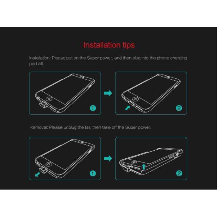 UTGATT5 - Nillkin Super Power Qi-skal till Apple iPhone 6 / 6S - Svart
