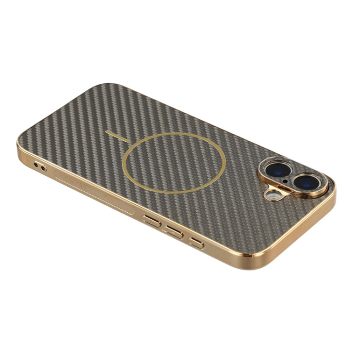 A-One Brand - iPhone 17 Mobilskal MagSafe Carbon Fiber Electroplated - Kaffe