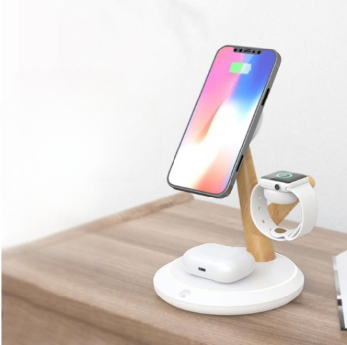 A-One Brand - 3-in-1 Trådlös Laddare Magsafe - Silver