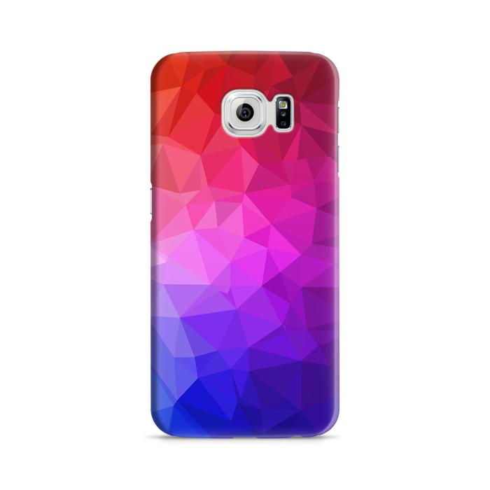 UTGATT5 - Skal till Samsung Galaxy S6 - Polygon - Blå/Lila/Röd