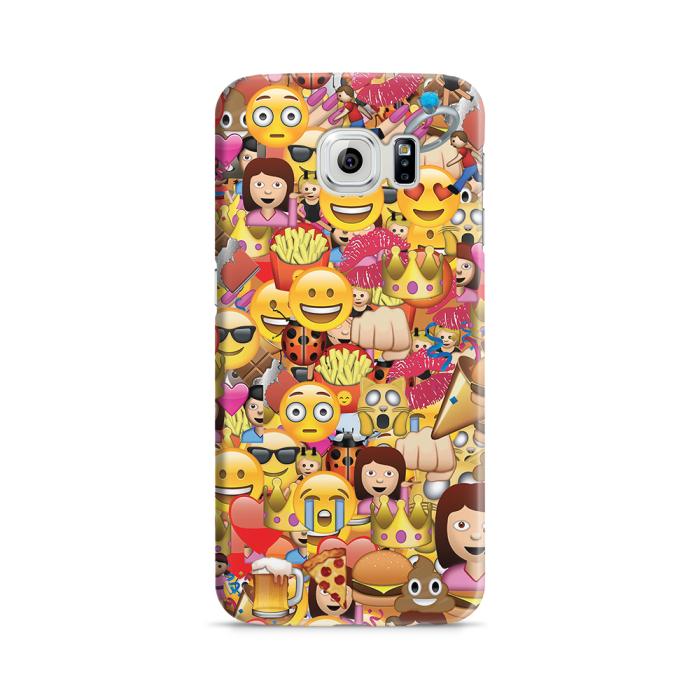 UTGATT5 - Skal till Samsung Galaxy S6 - Emoji - Kollage