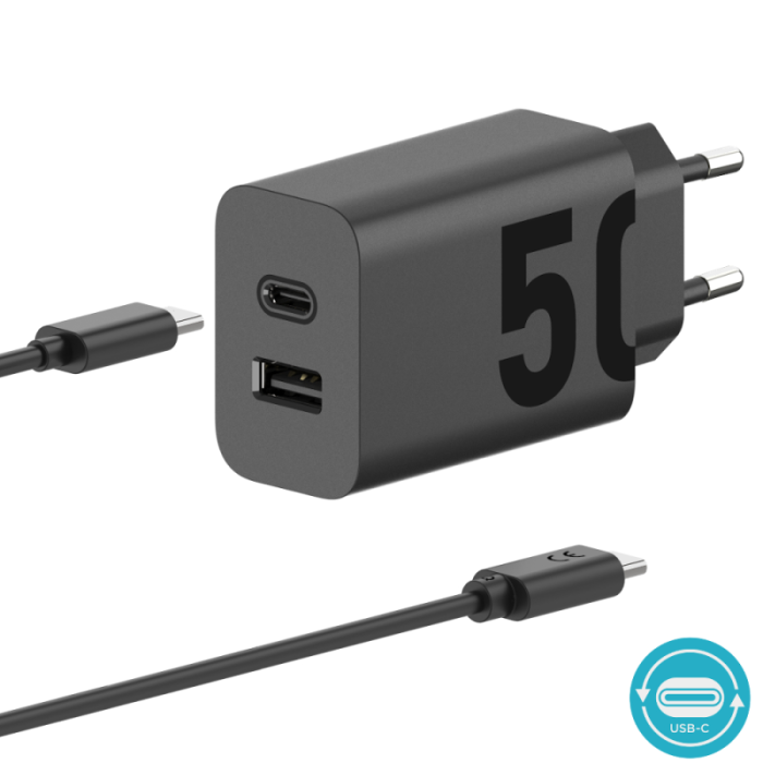 UTGATT1 - Motorola TurboPower Laddare - kabel C-C 50 Duo USB-C