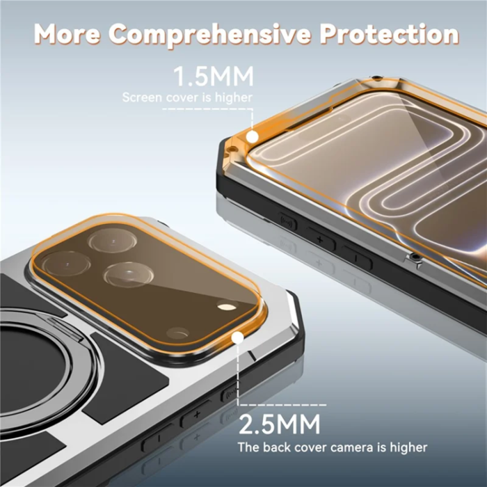 R-JUST - R-JUST Mobilskal till iPhone 17 Pro Max Magsafe Kickstand - Silver