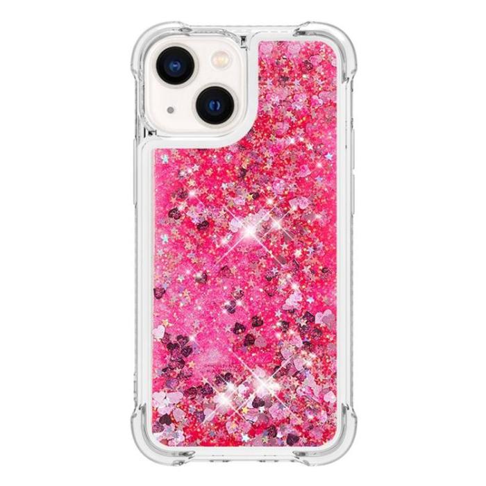 OEM - iPhone 14 Plus Skal Liquid Floating Glitter - Rosa