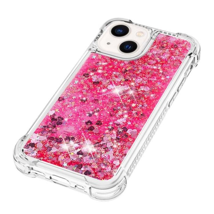 OEM - iPhone 14 Plus Skal Liquid Floating Glitter - Rosa