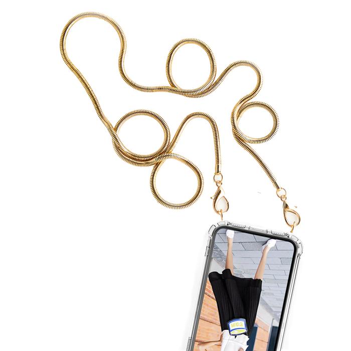 Boom of Sweden - Boom iPhone 13 Pro skal med mobilhalsband- Chain Golden