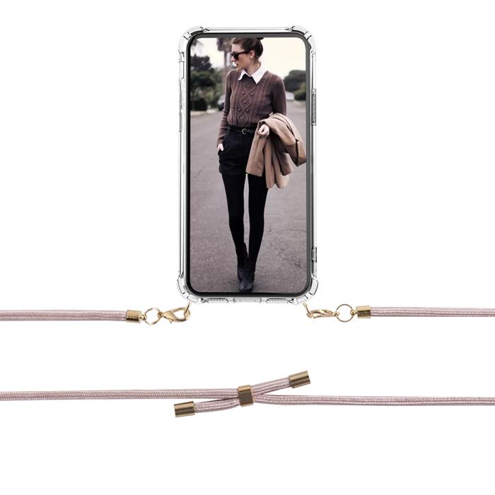 Boom of Sweden - Boom iPhone 13 skal med mobilhalsband- Rope Rose Gold
