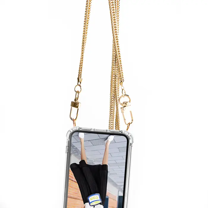 Boom of Sweden - Boom iPhone 13 Pro skal med mobilhalsband- Chain Golden