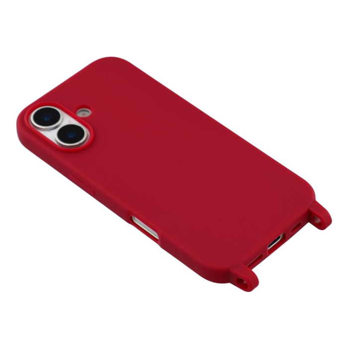 A-One Brand - iPhone 17 Mobilskal TPU med Hål för Rem - Mörkröd