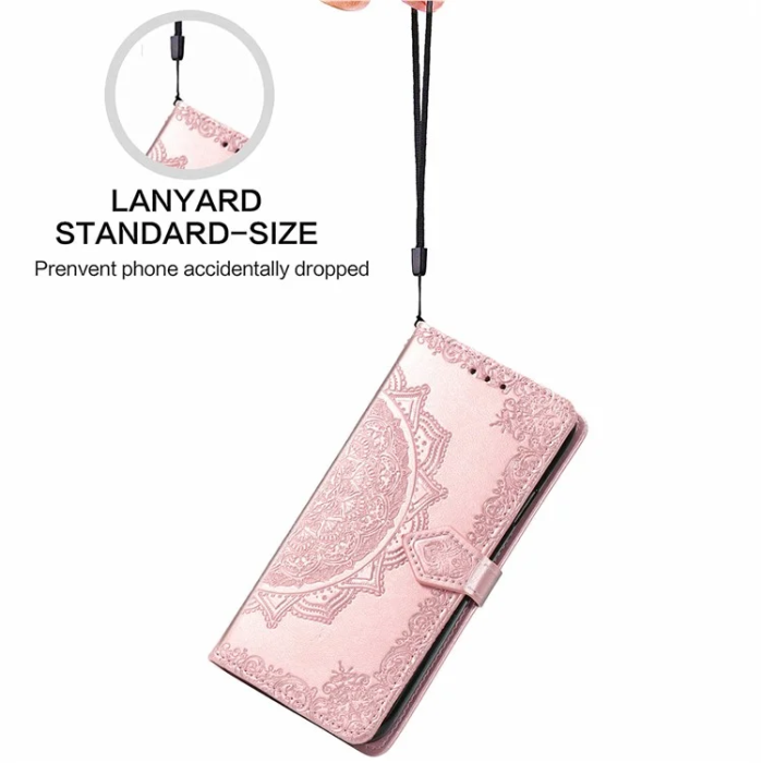 A-One Brand - Google Pixel 10/10 Pro Plånboksfodral Mandala Flower - Rosa Guld