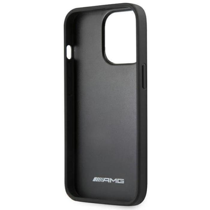 Mercedes - AMG iPhone 14 Pro Max Skal Läder Hot Stamped - Svart