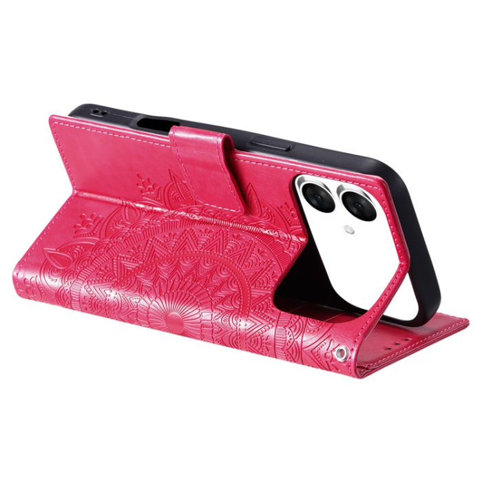 A-One Brand - Galaxy S26 Edge Plånboksfodral Imprinted Totem Läder - Rosa