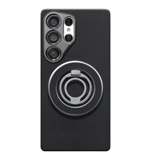 A-One Brand - Galaxy S25 Ultra Mobilskal MagSafe Kevlar Metal Ring - Fine Mesh Grid