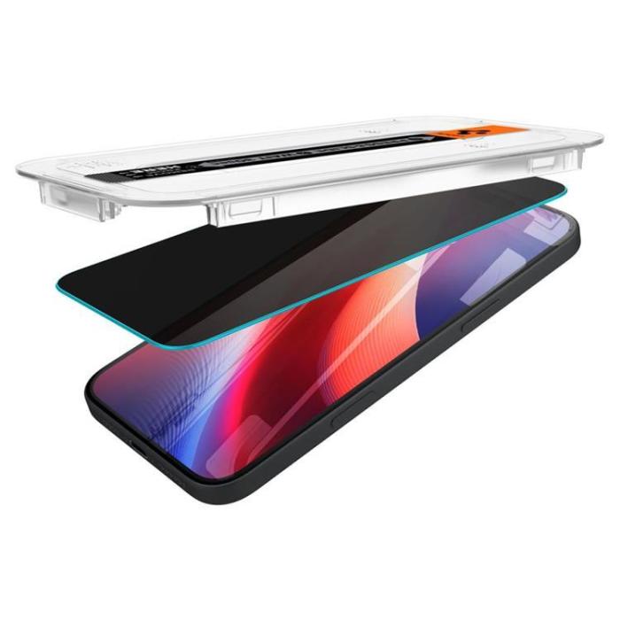 Spigen - [2-Pack] Spigen iPhone 15/16 Härdat Glas Skärmskydd Privacy