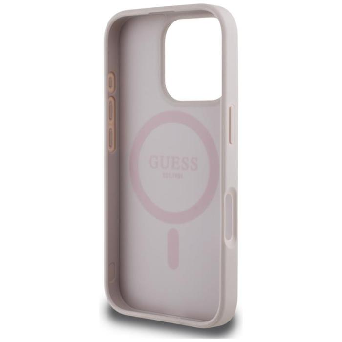 Guess - Guess iPhone 16 Pro Mobilskal MagSafe 4G Circle - Rosa