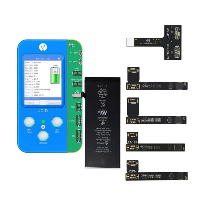 UTGATT1 - JC V1S Tag-On Batteri Reparationskabel + Extern Flex för iPhone 12 Pro Max