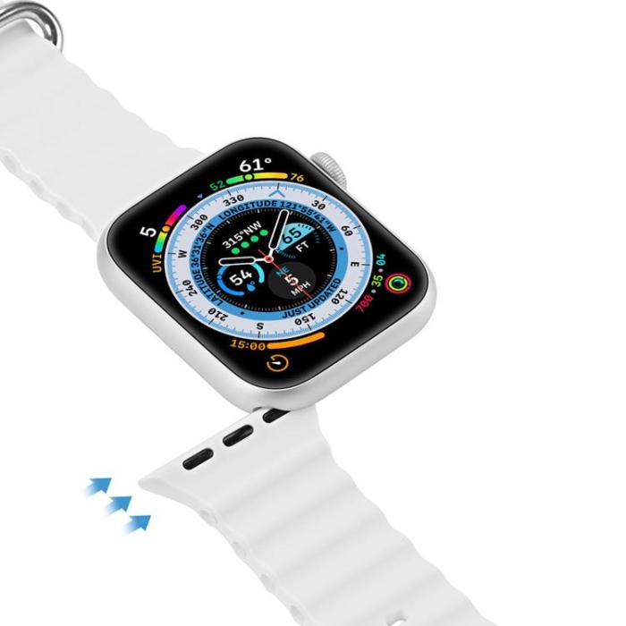 Dux Ducis - Dux Ducis Apple Watch 4/5/6/7/8/SE (38/40/41mm) Armband Silikon Ocean - Vit