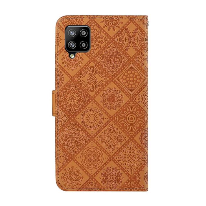 A-One Brand - Ethnic Design Plånboksfodral Galaxy A22 4G - Brun