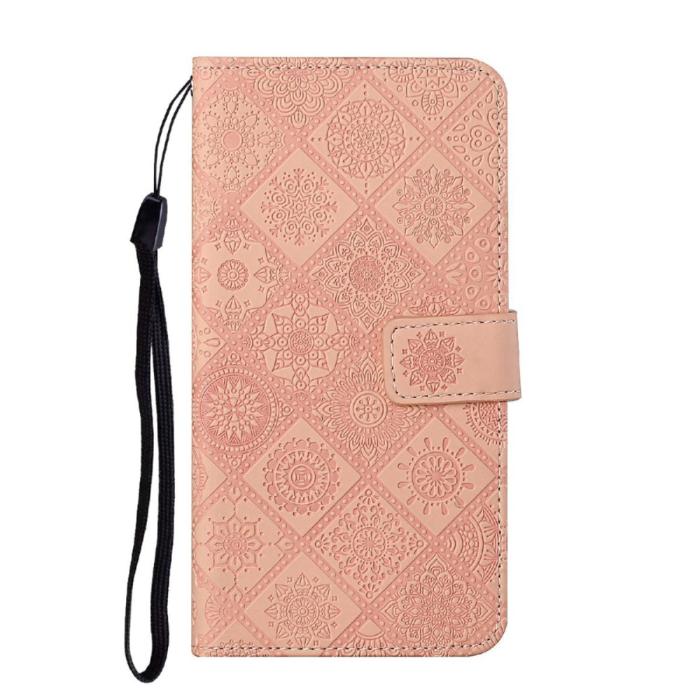 OEM - Ethnic Design Plånboksfodral Galaxy A22 4G - Rosa