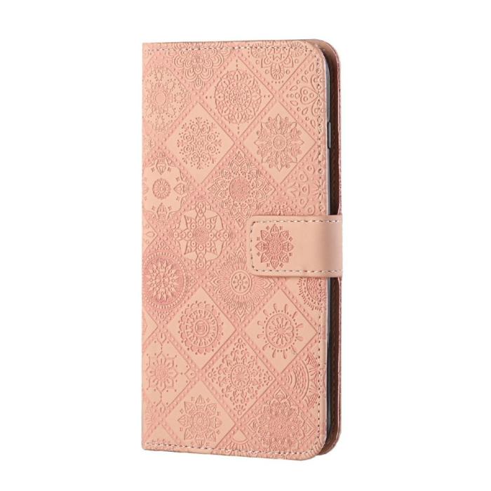 OEM - Ethnic Design Plånboksfodral Galaxy A22 4G - Rosa