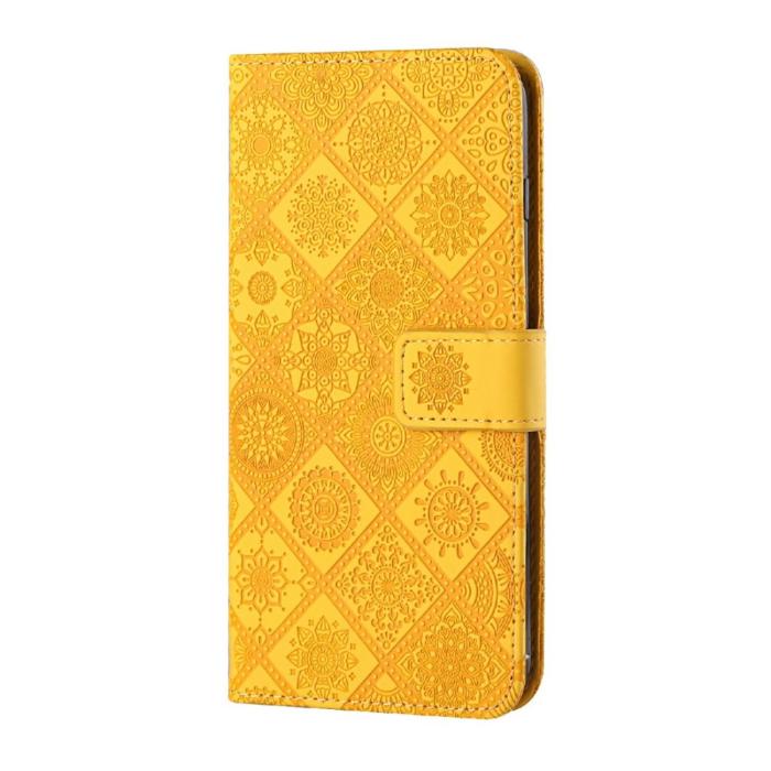 A-One Brand - Ethnic Design Plånboksfodral Galaxy A22 4G - Gul