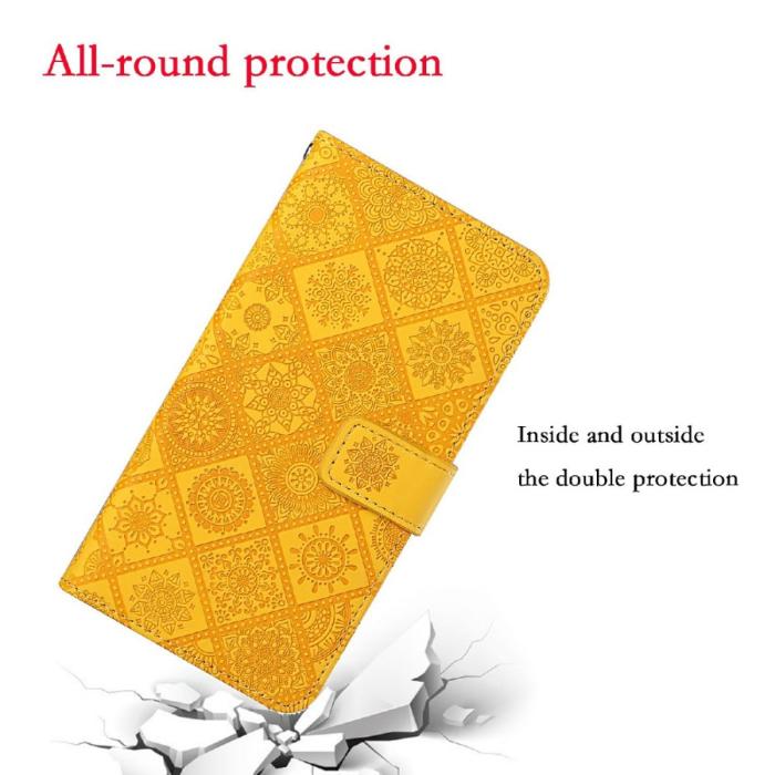 A-One Brand - Ethnic Design Plånboksfodral Galaxy A22 4G - Gul