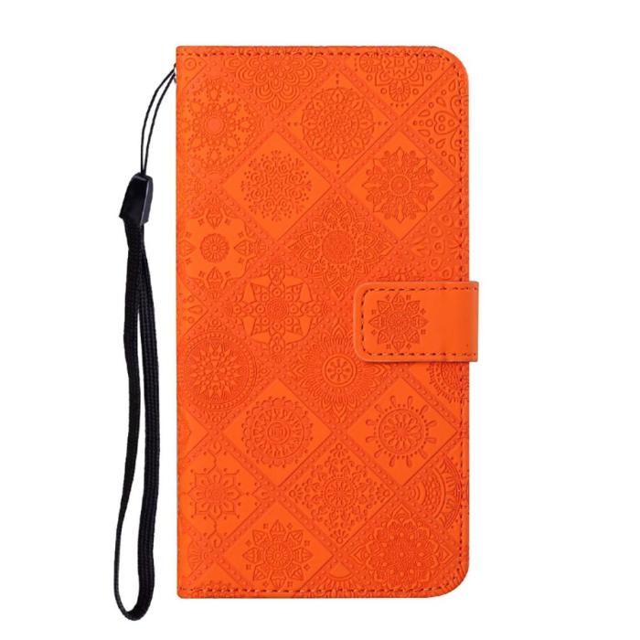 A-One Brand - Ethnic Design Plånboksfodral Galaxy A22 4G - Orange