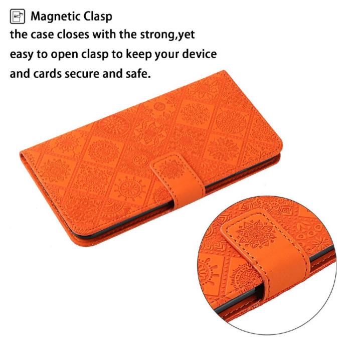 A-One Brand - Ethnic Design Plånboksfodral Galaxy A22 4G - Orange
