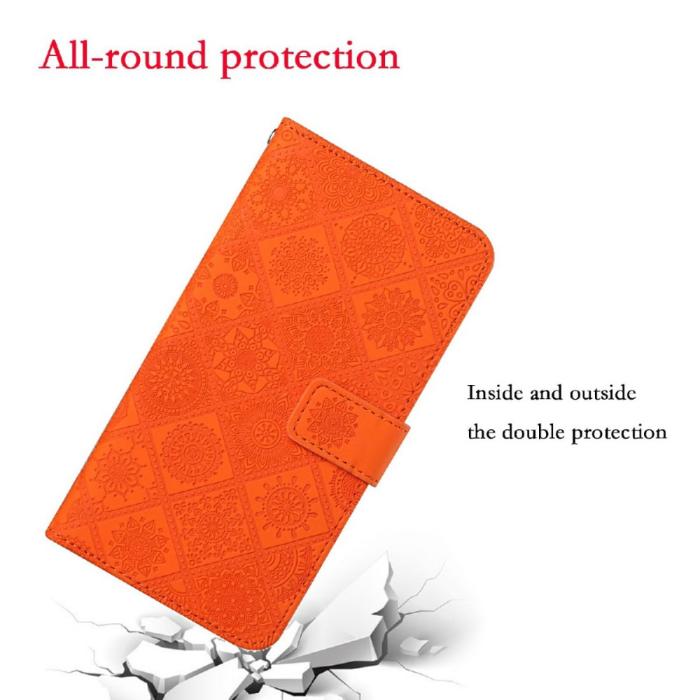 A-One Brand - Ethnic Design Plånboksfodral Galaxy A22 4G - Orange