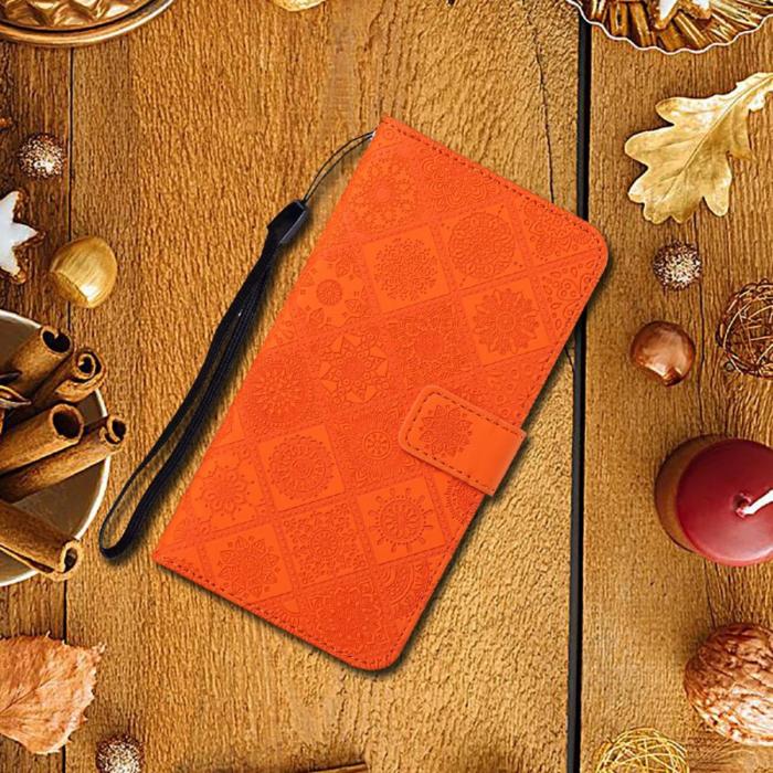 A-One Brand - Ethnic Design Plånboksfodral Galaxy A22 4G - Orange