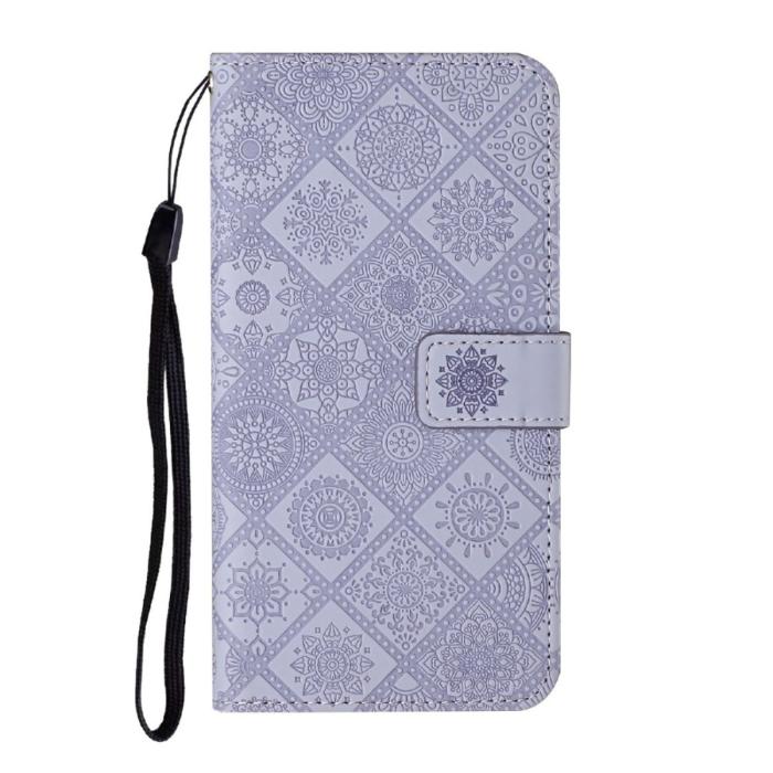 A-One Brand - Ethnic Design Plånboksfodral Galaxy A22 4G - Lila