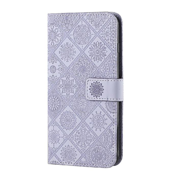 A-One Brand - Ethnic Design Plånboksfodral Galaxy A22 4G - Lila
